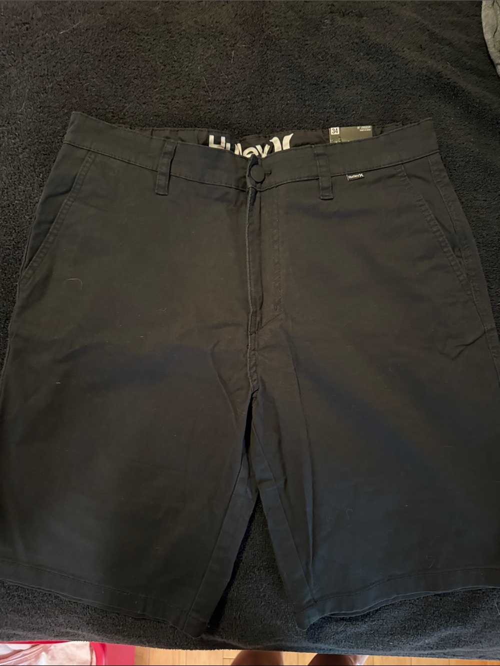 Hurley Black Cotton Walking Shorts